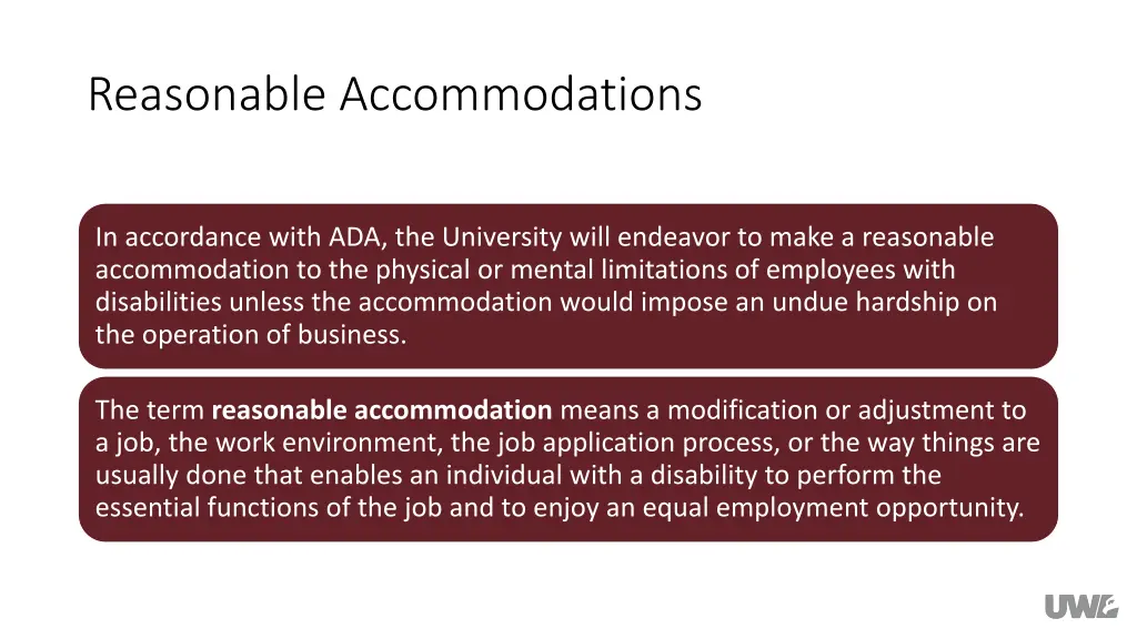 reasonable accommodations