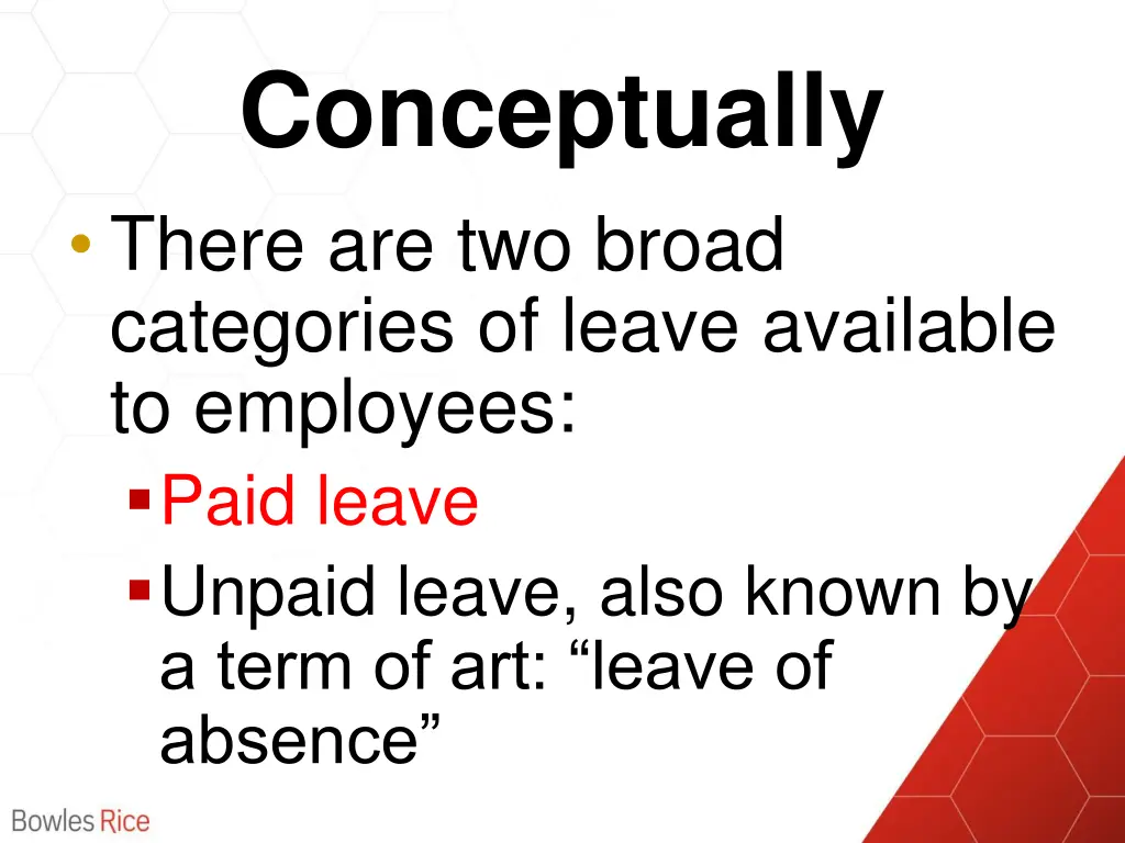 conceptually there are two broad categories