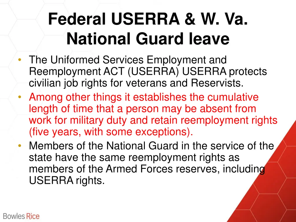 federal userra w va national guard leave