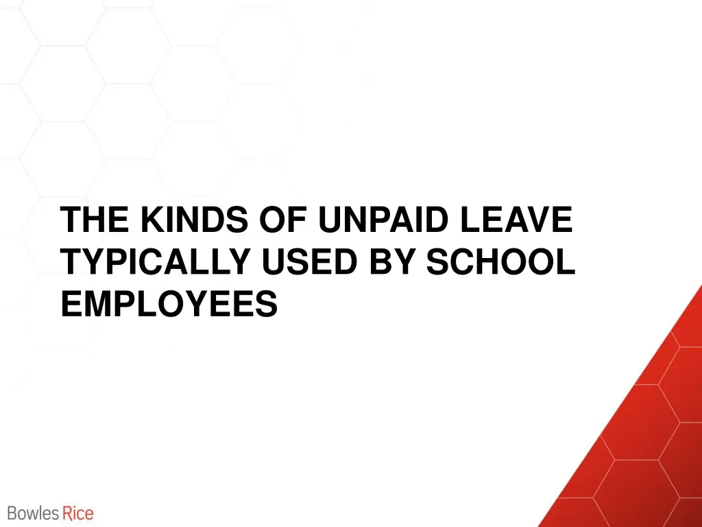 the kinds of unpaid leave typically used
