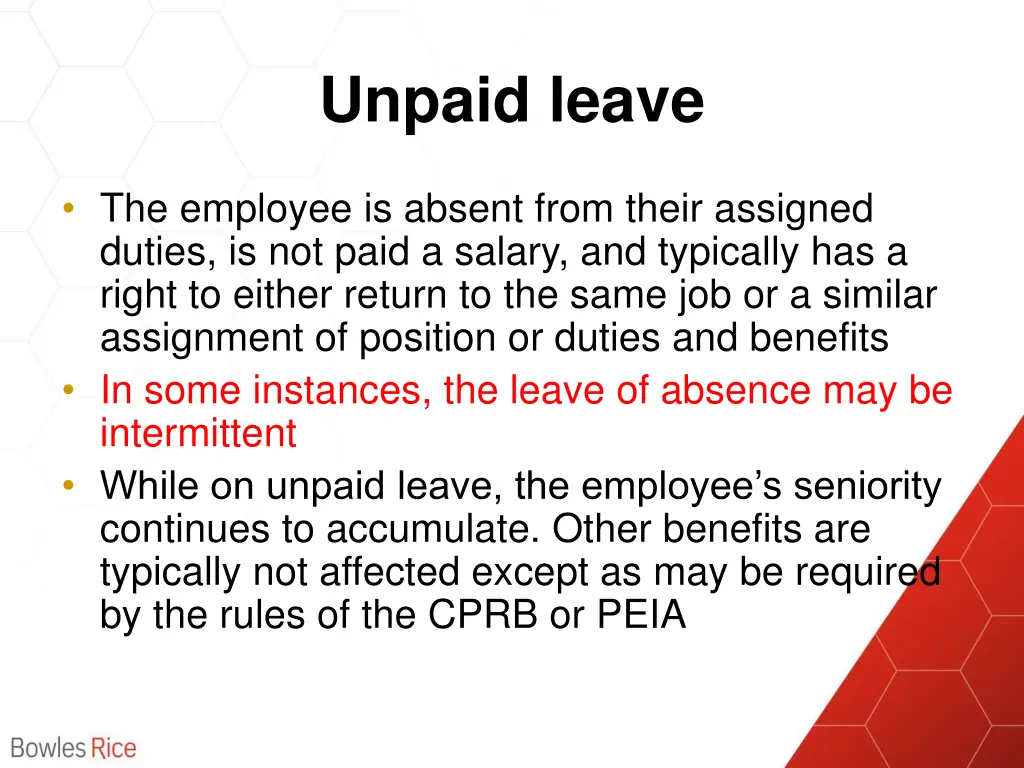 unpaid leave