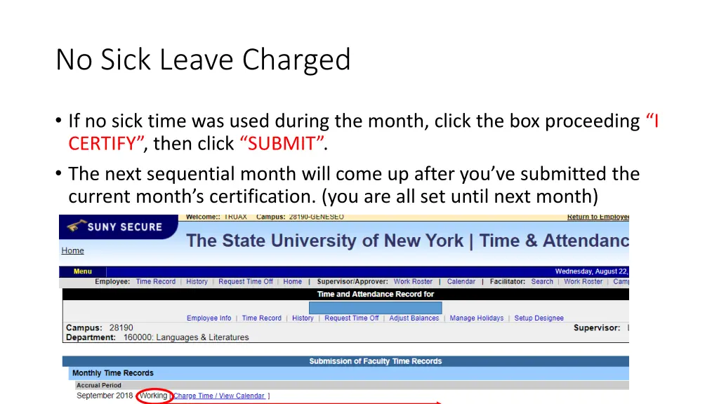 no sick leave charged