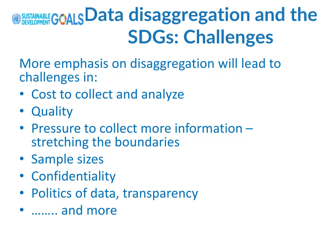 data disaggregation and the sdgs challenges