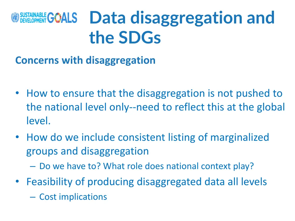 data disaggregation and the sdgs