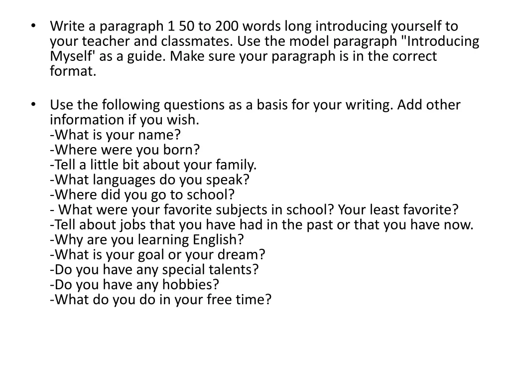 write a paragraph 1 50 to 200 words long