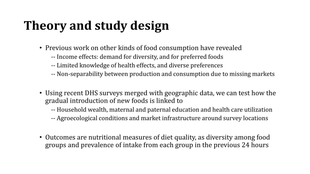 theory and study design