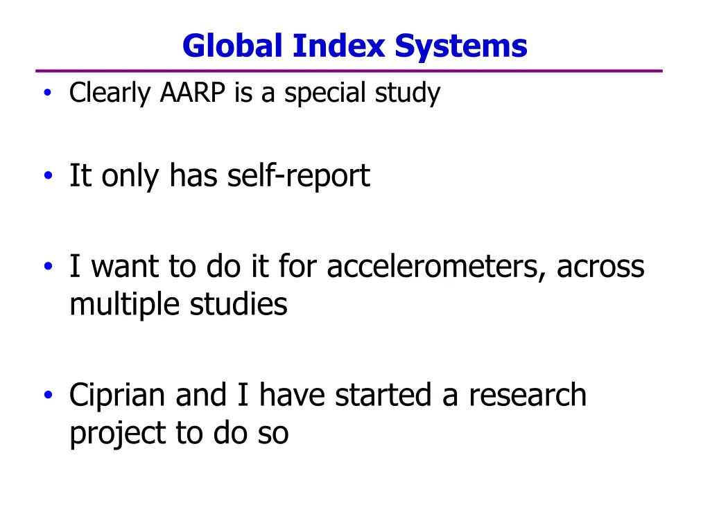 global index systems clearly aarp is a special