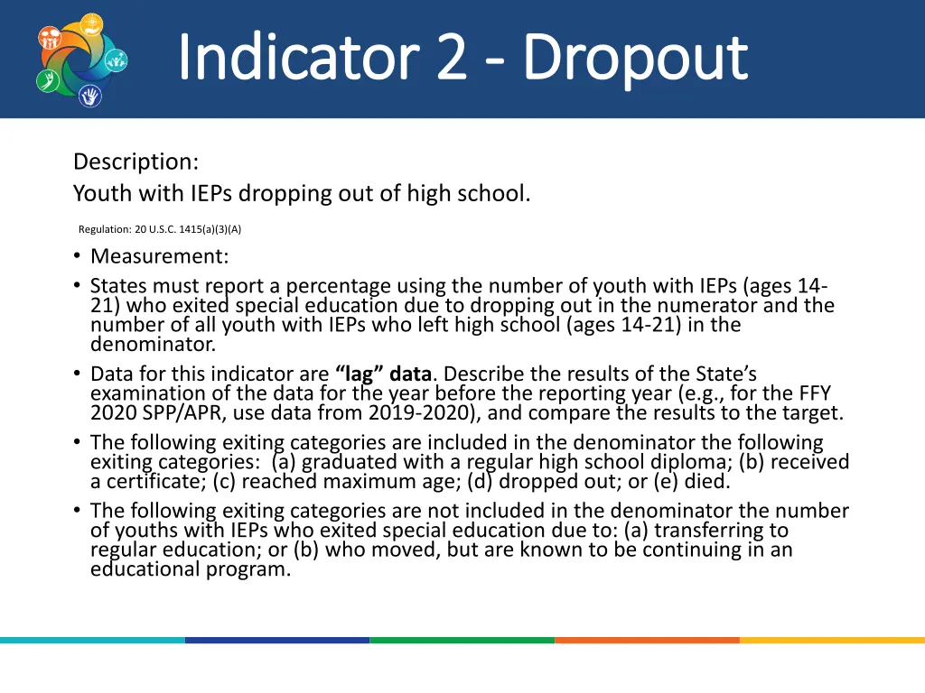 indicator 2 indicator 2 dropout