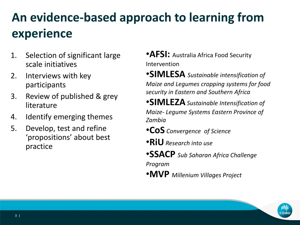 an evidence based approach to learning from