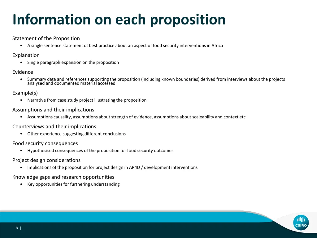 information on each proposition
