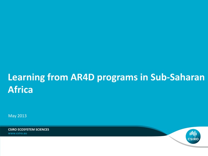 learning from ar4d programs in sub saharan africa