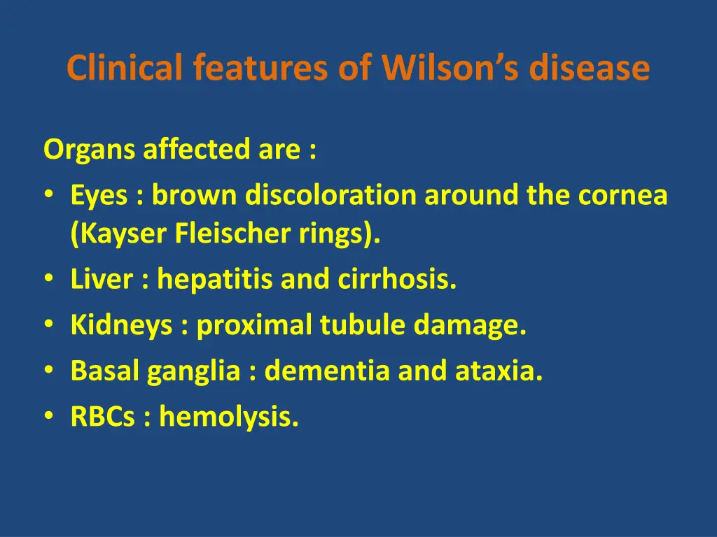 clinical features of wilson s disease