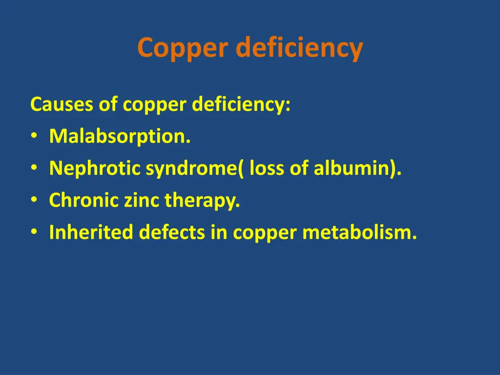 copper deficiency