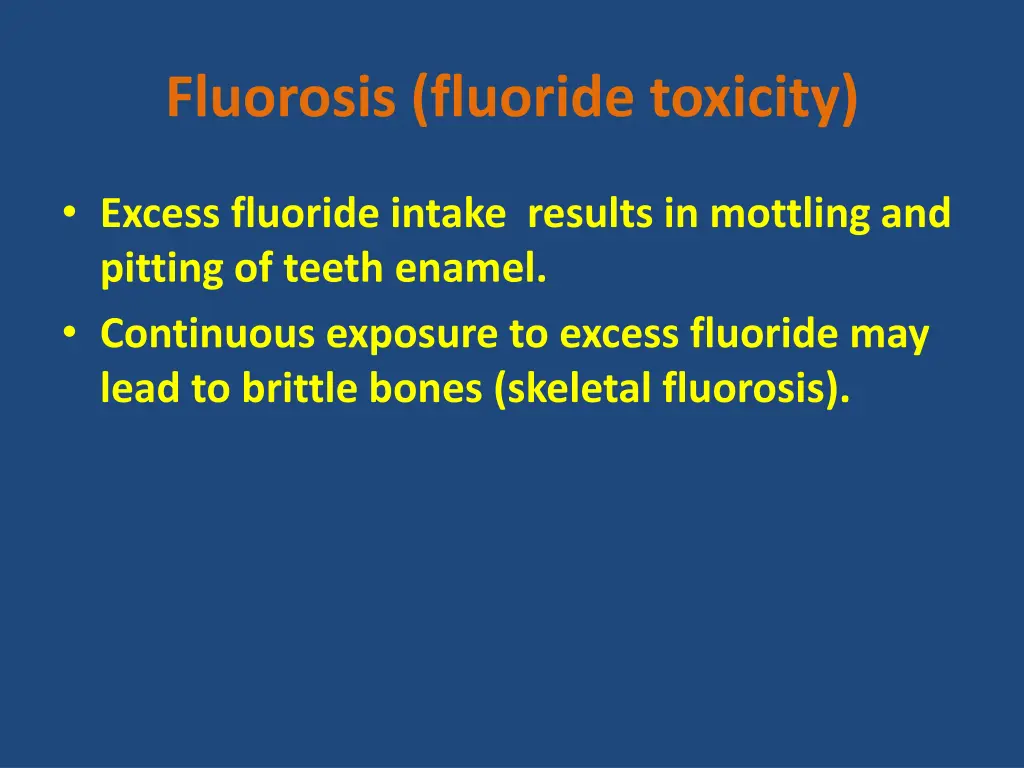 fluorosis fluoride toxicity