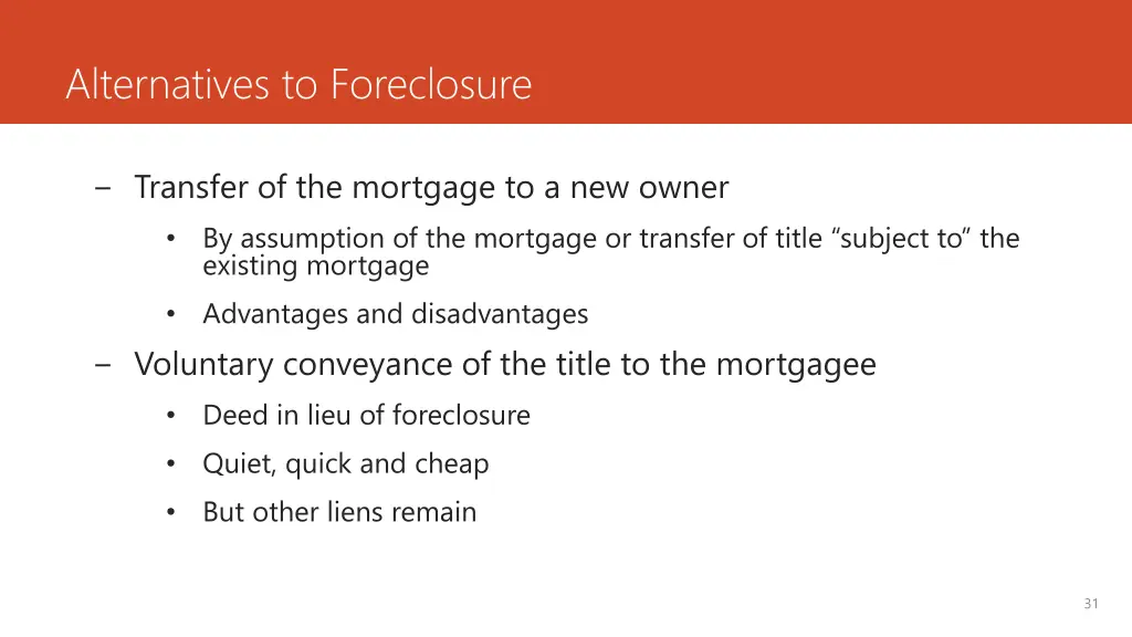 alternatives to foreclosure 1