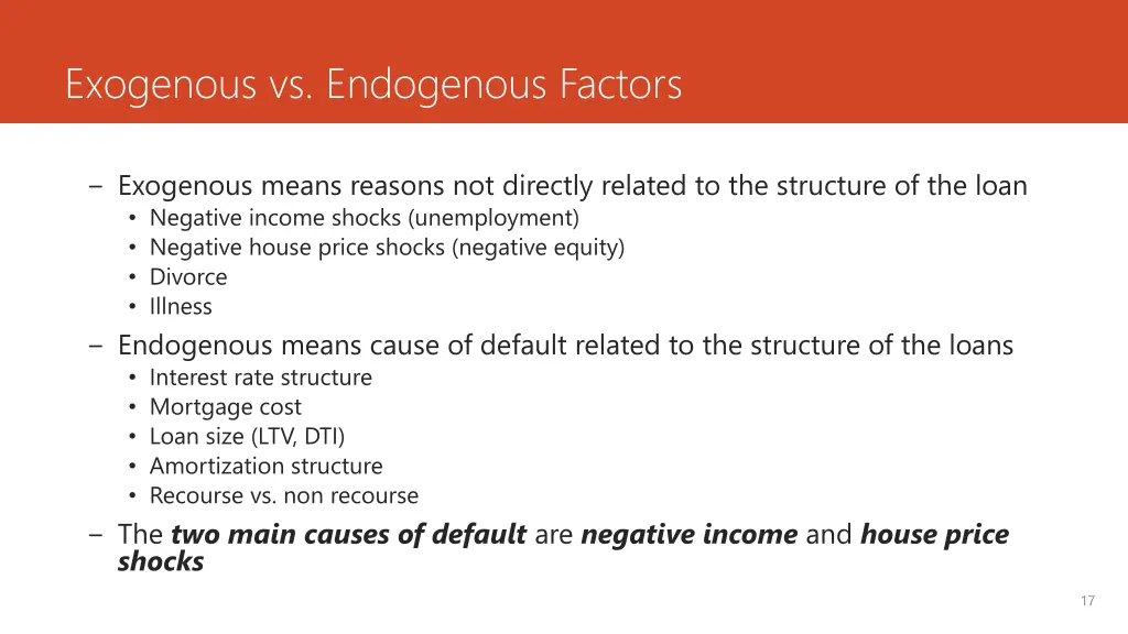 exogenous vs endogenous factors