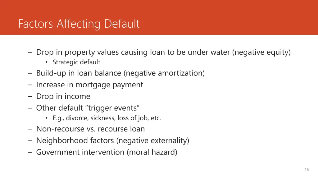 factors affecting default