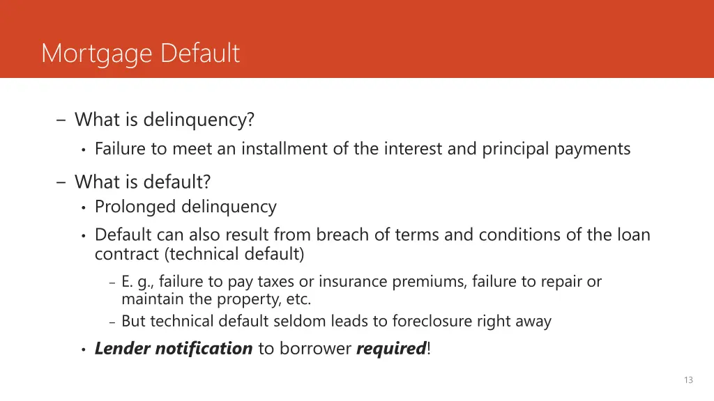 mortgage default