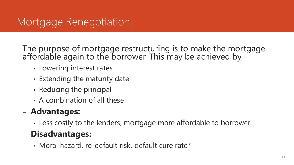mortgage renegotiation