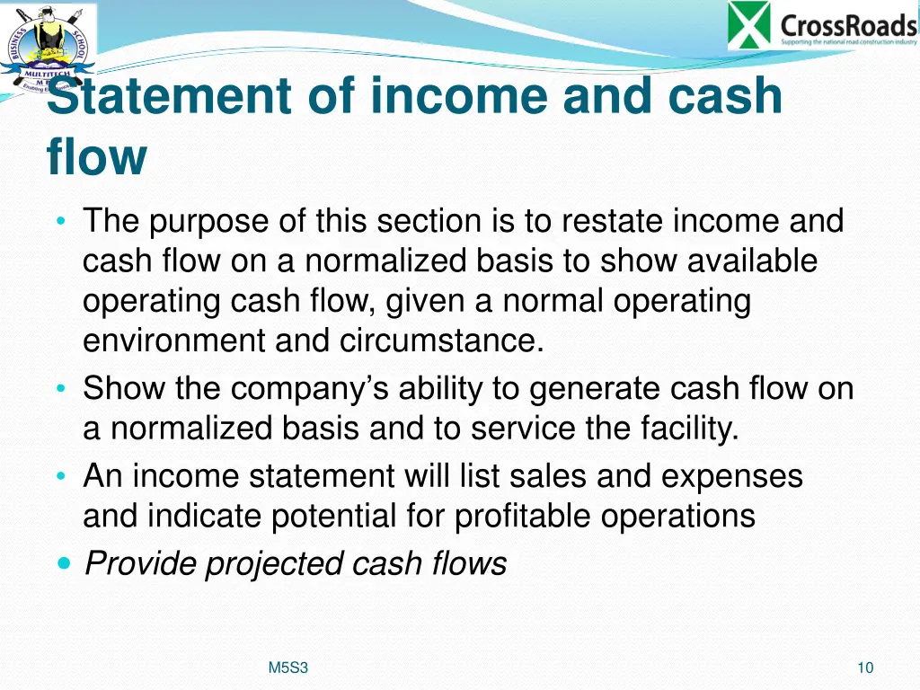 statement of income and cash flow the purpose