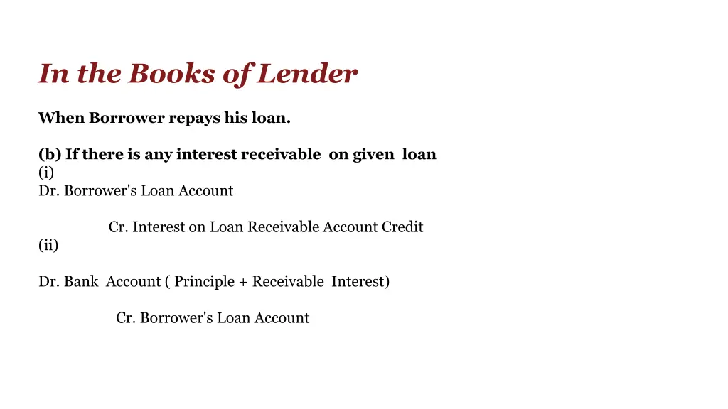 in the books of lender 4