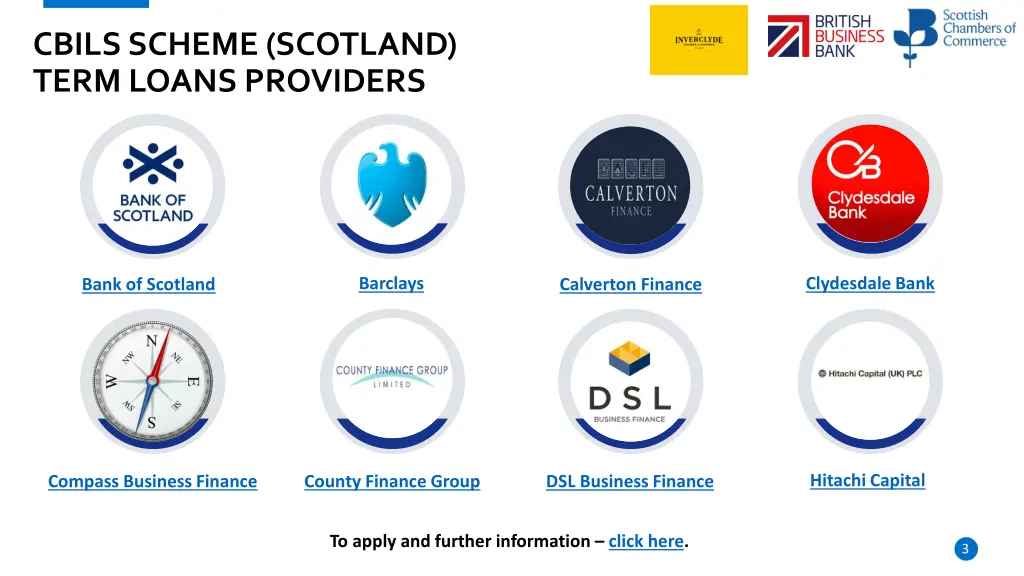 cbils scheme scotland term loans providers