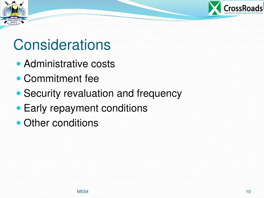 considerations administrative costs commitment