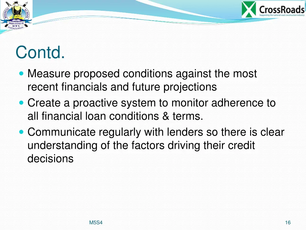 contd measure proposed conditions against