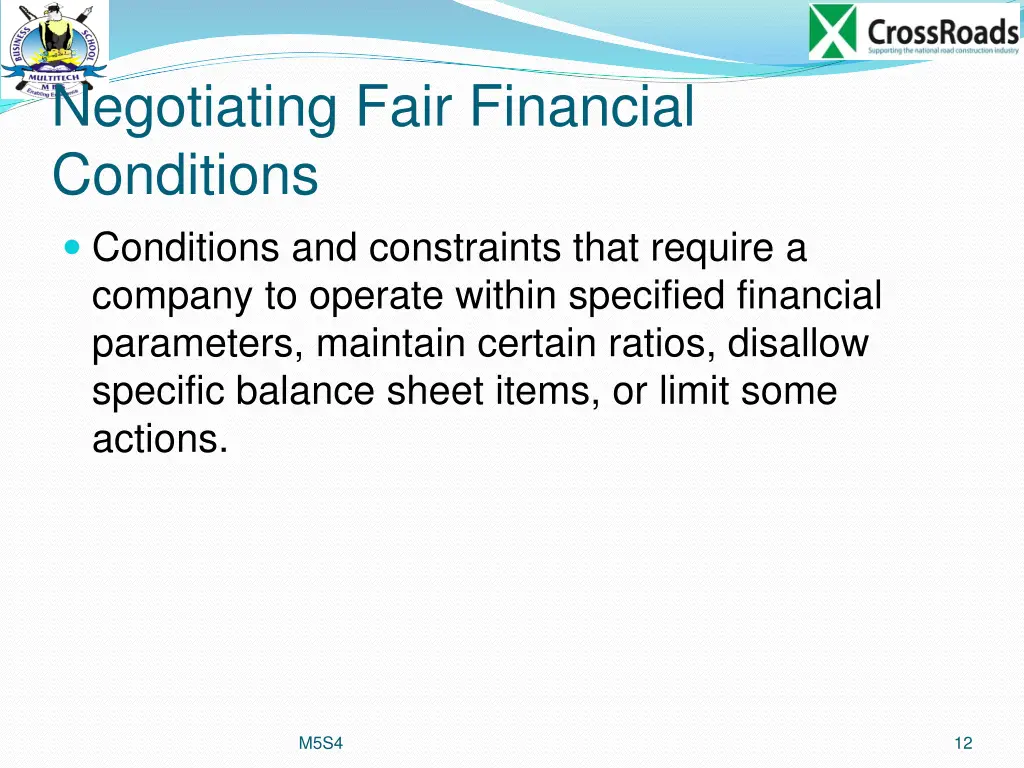 negotiating fair financial conditions conditions