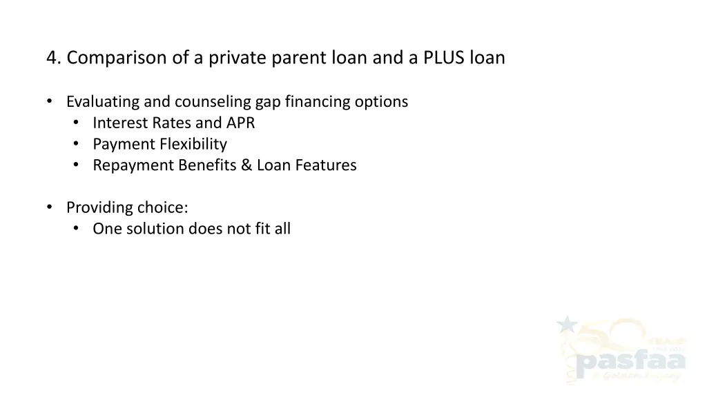 4 comparison of a private parent loan and a plus