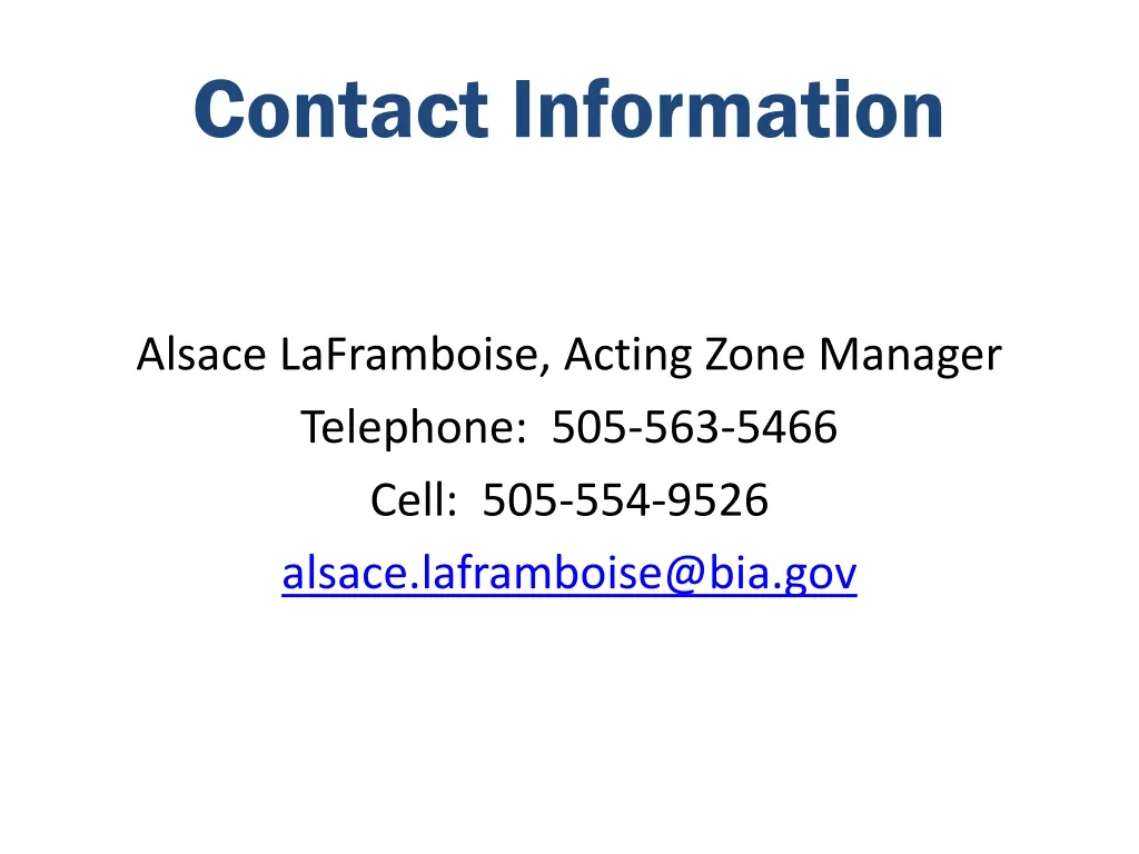 contact information