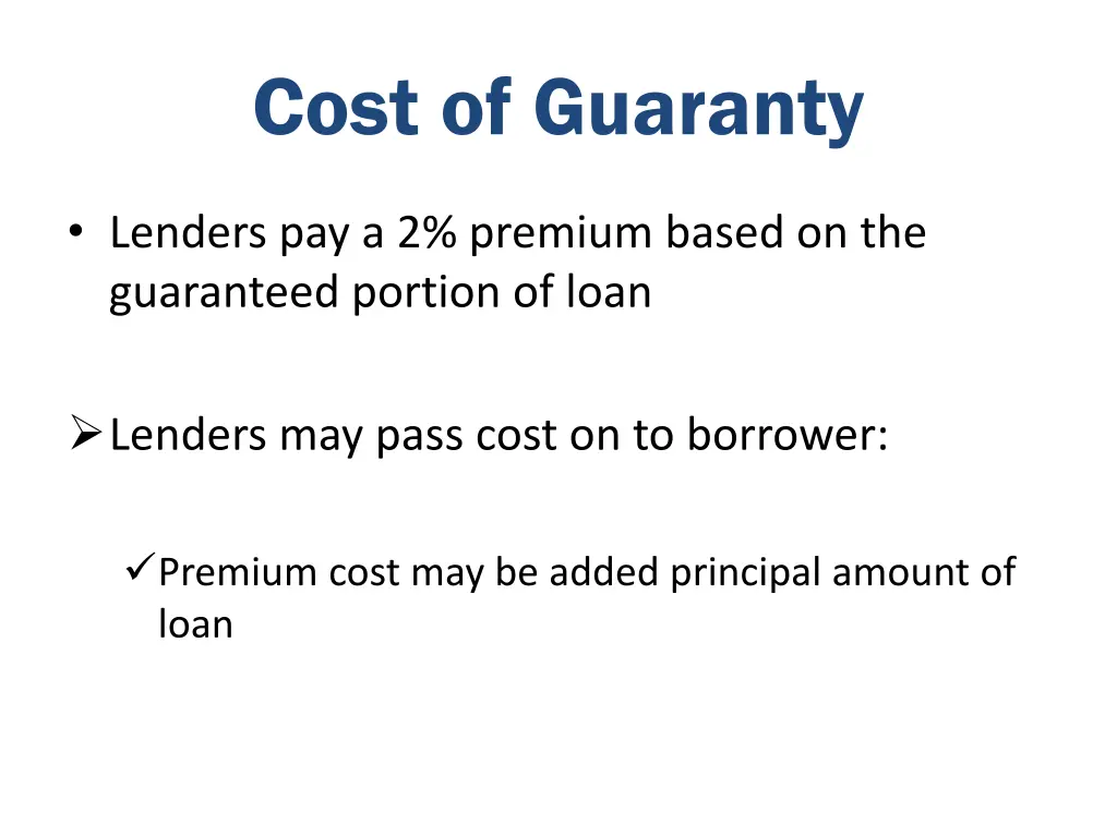cost of guaranty
