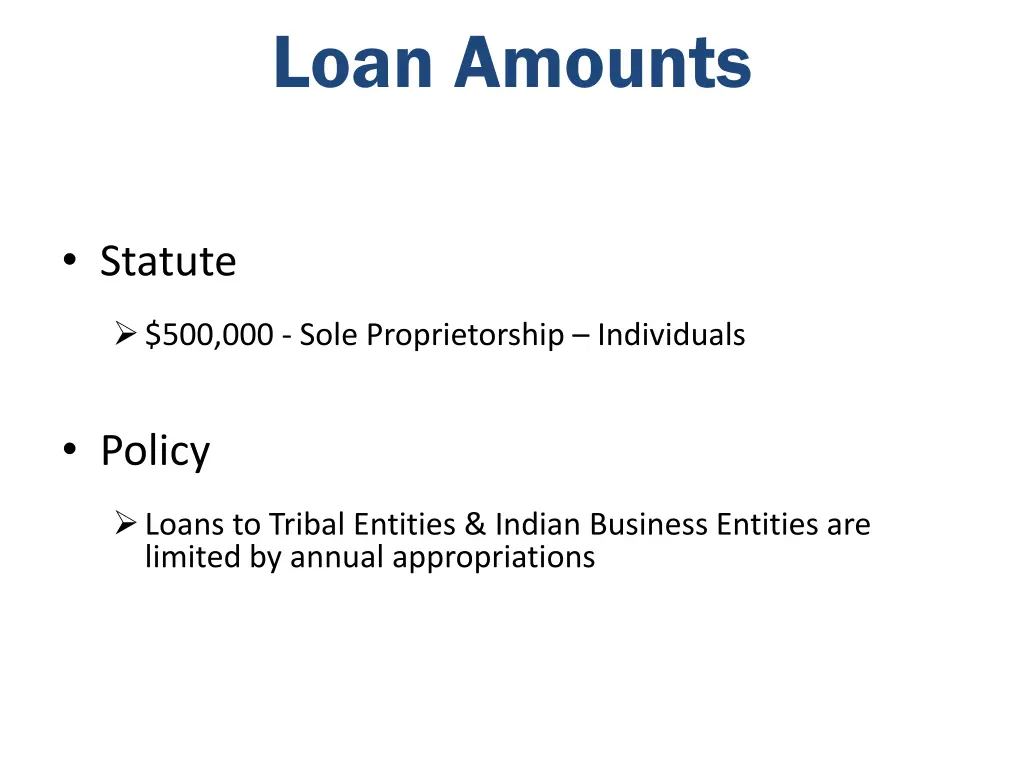 loan amounts