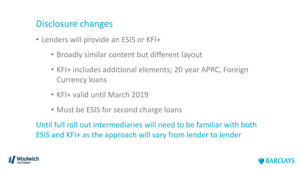disclosure changes