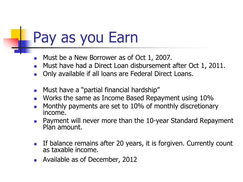 pay as you earn