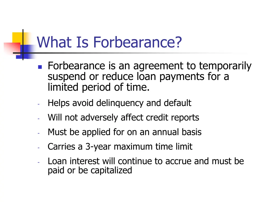 what is forbearance