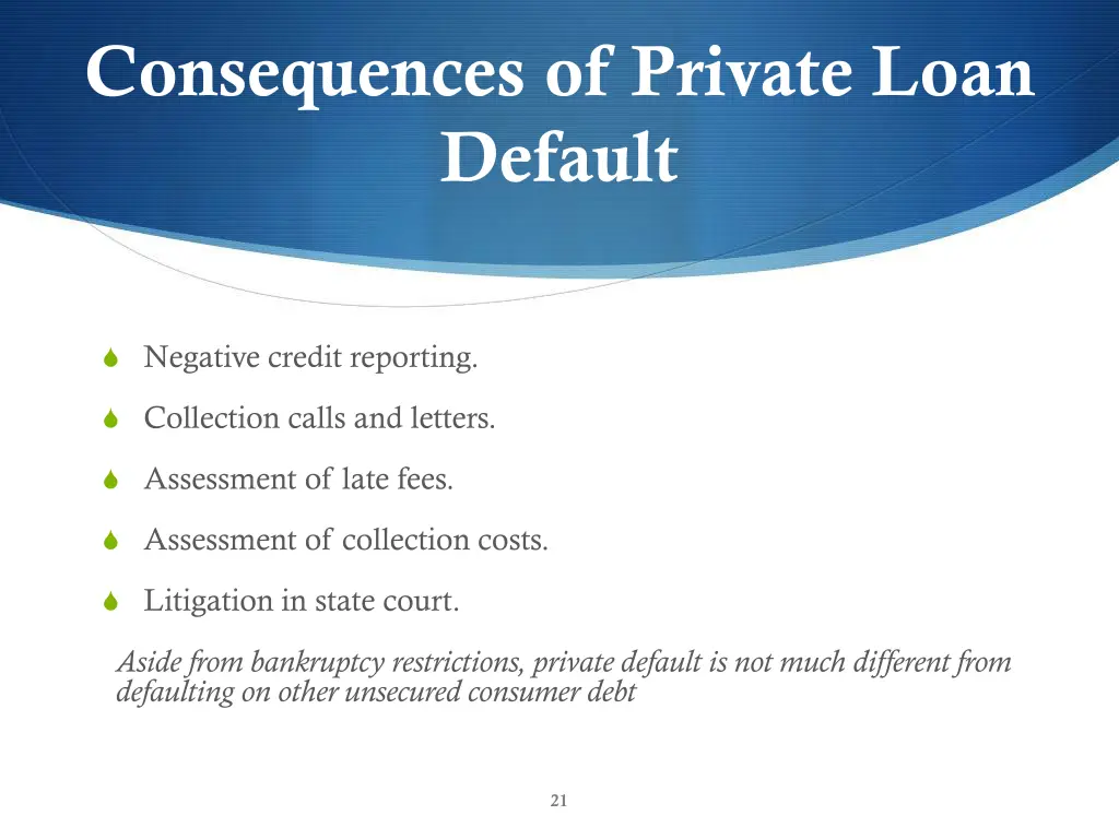 consequences of private loan default