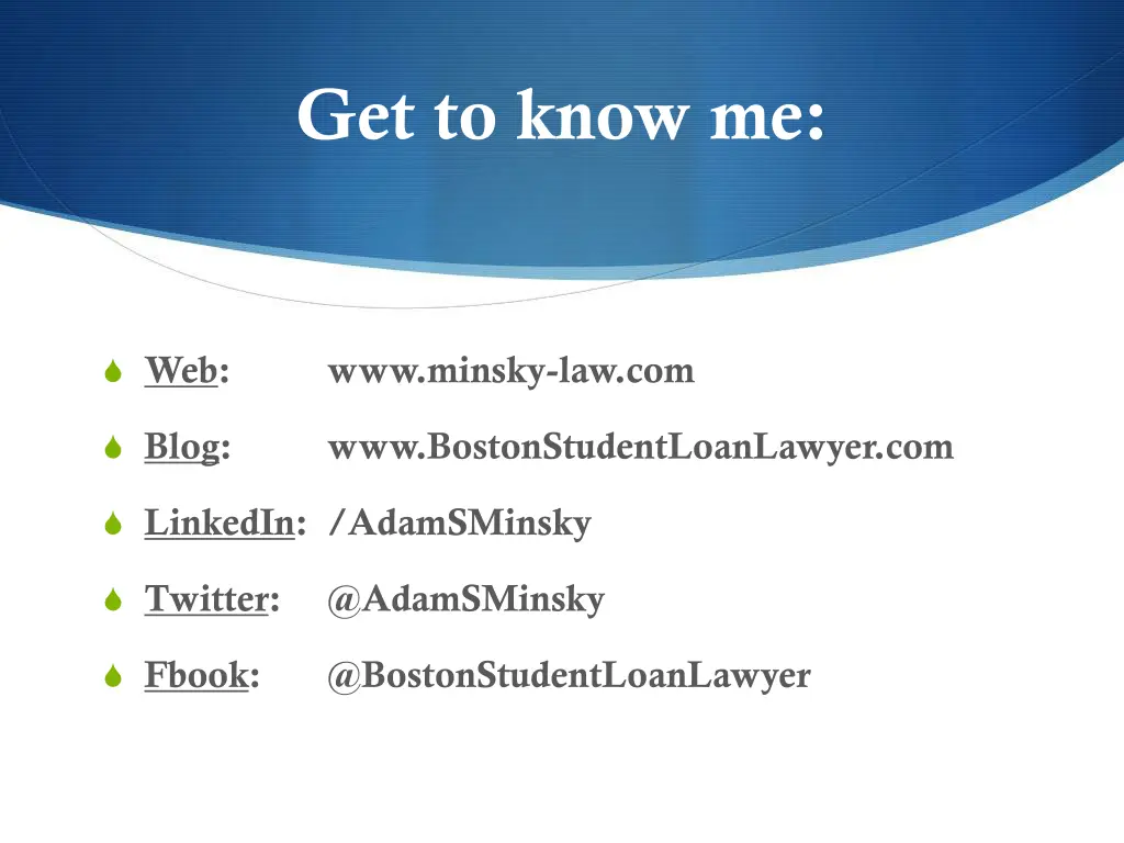 get to know me