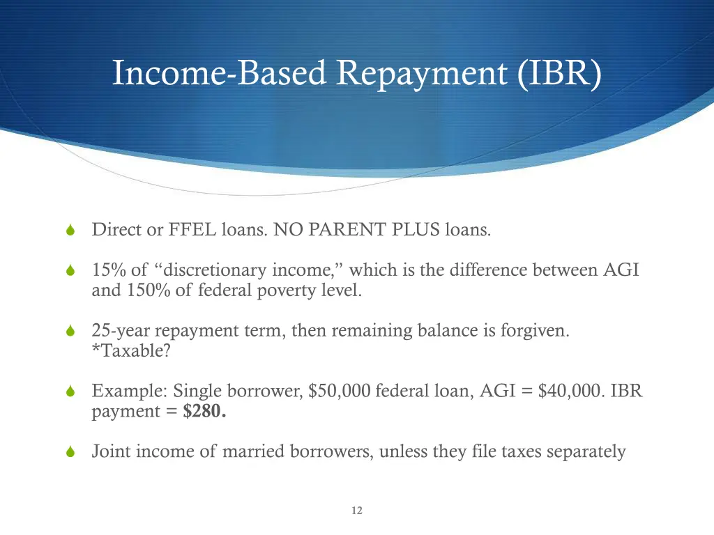 income based repayment ibr