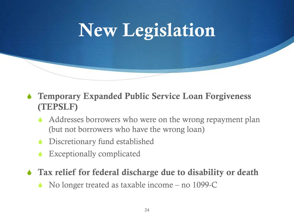 new legislation