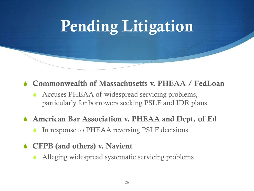 pending litigation