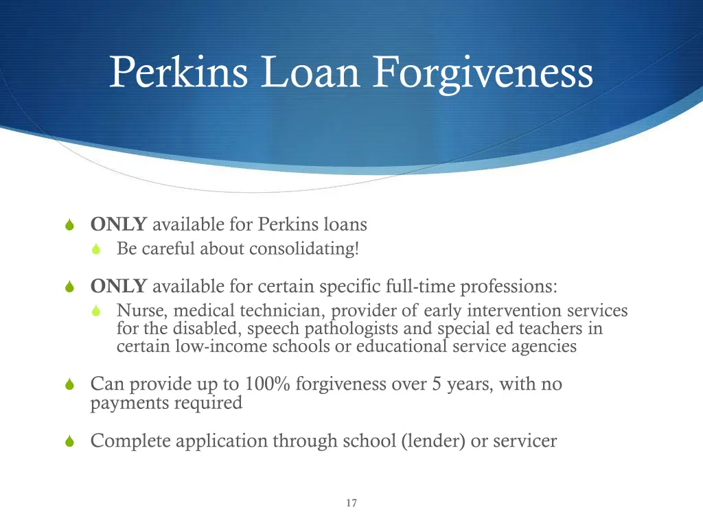 perkins loan forgiveness