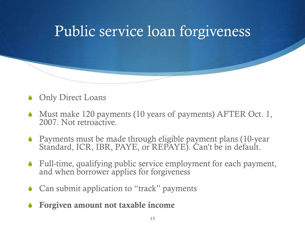 public service loan forgiveness