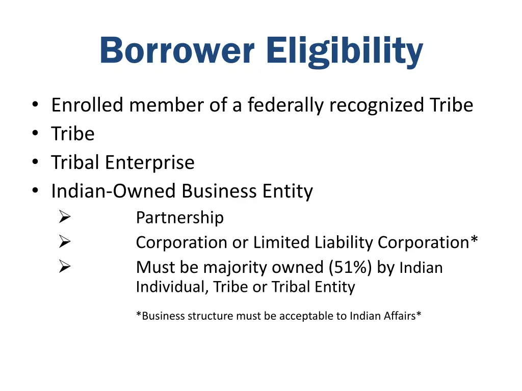 borrower eligibility