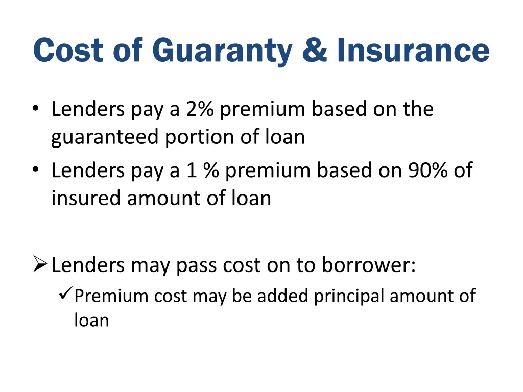 cost of guaranty insurance