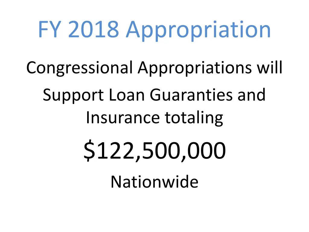 fy 2018 appropriation