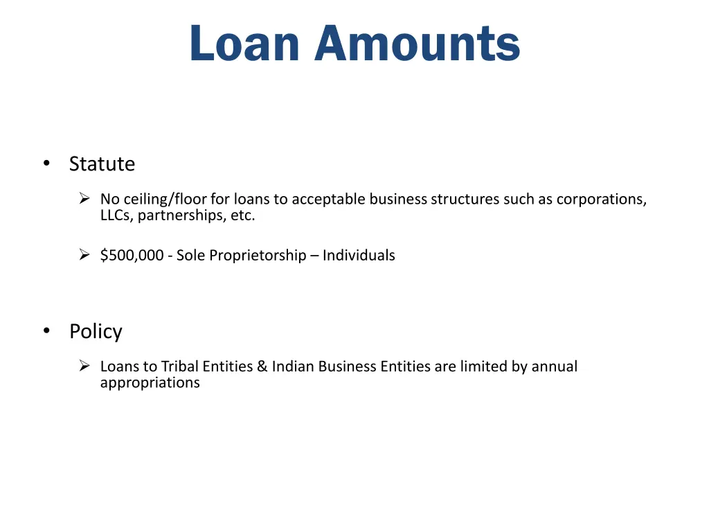 loan amounts