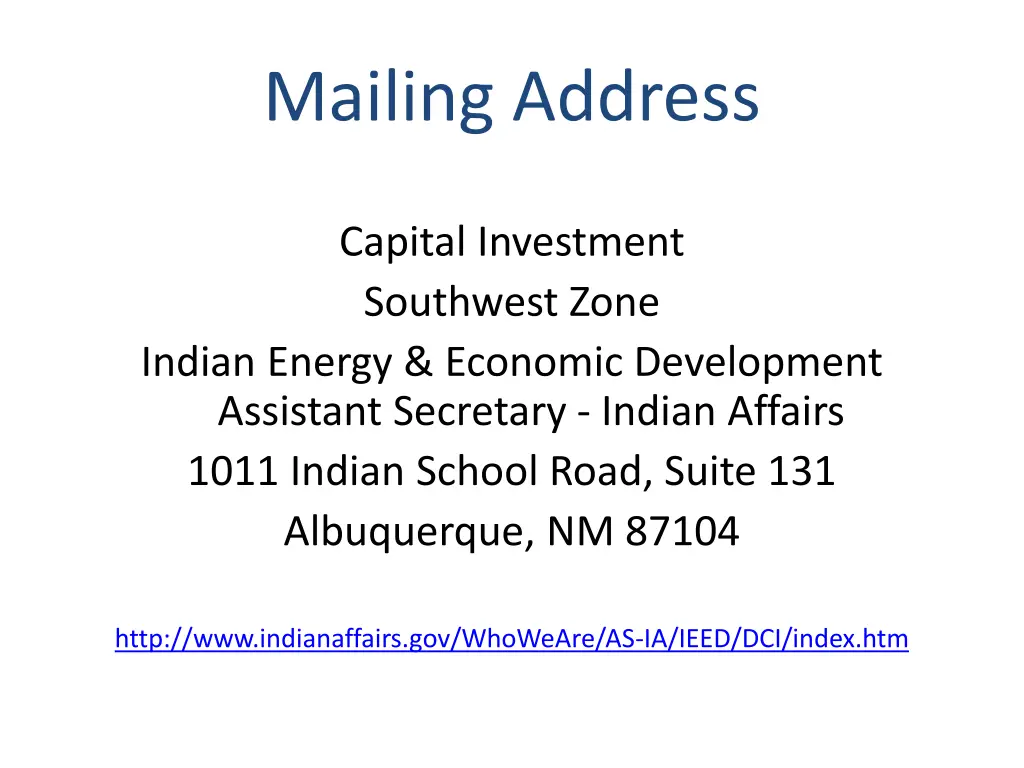 mailing address