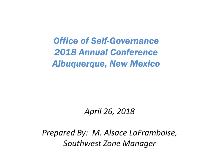 office of self governance 2018 annual conference