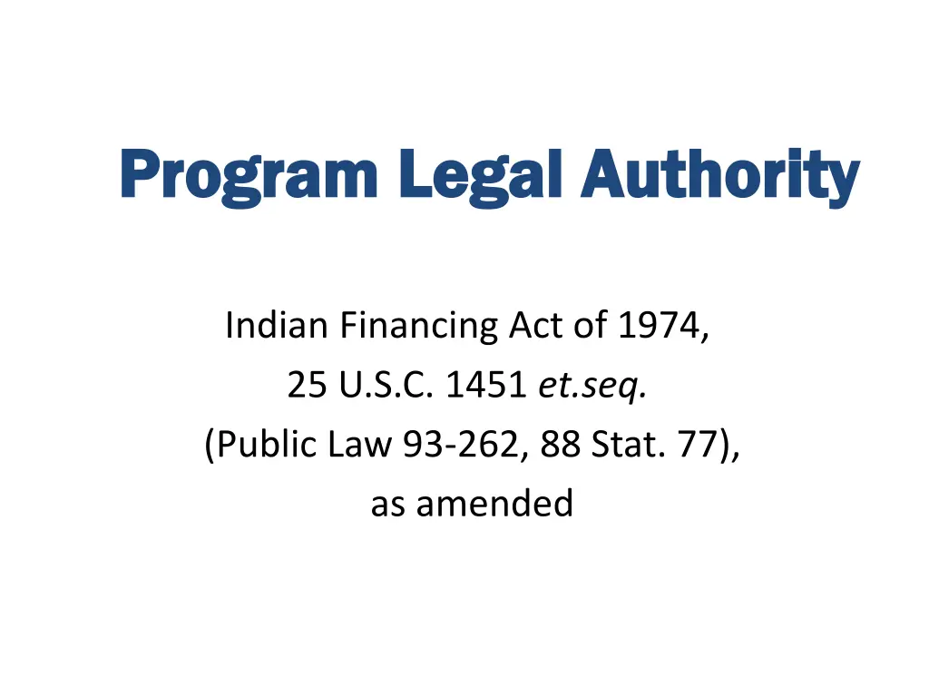 program program legal authority legal authority